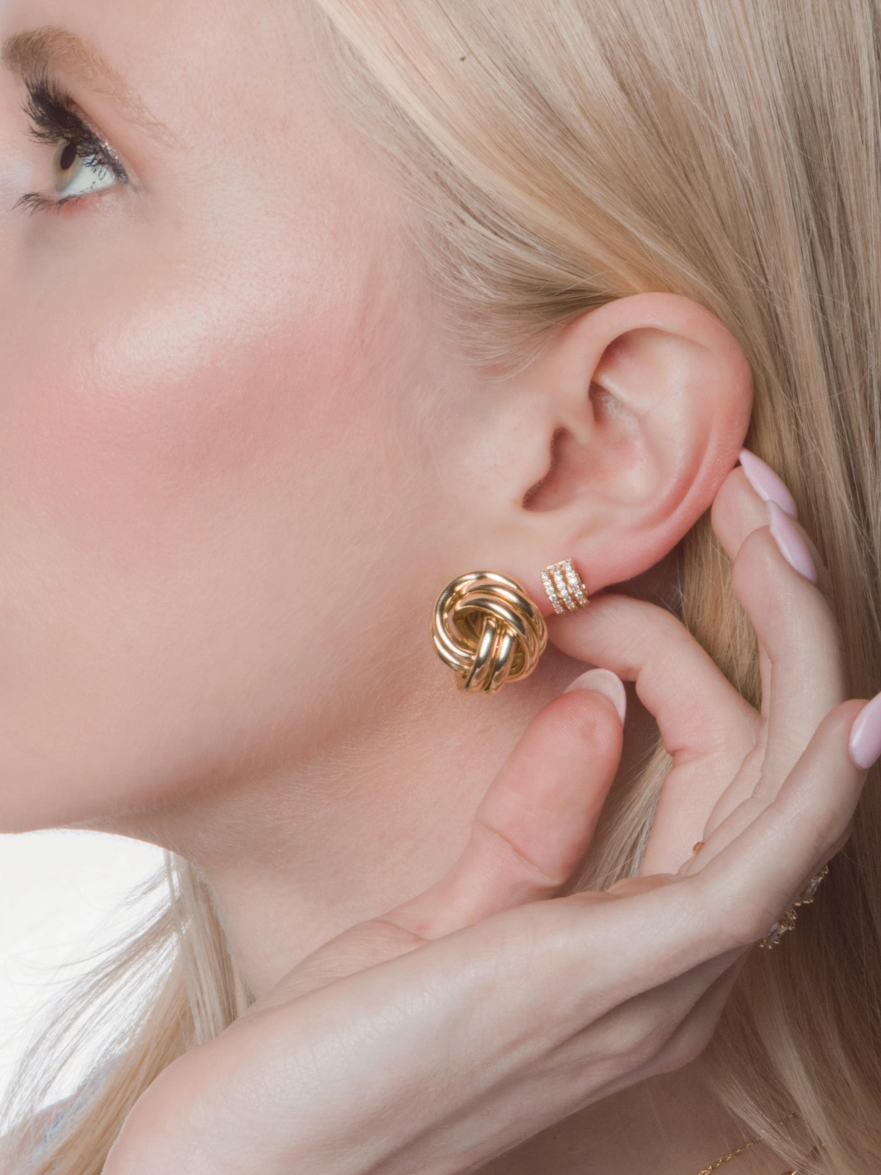 Aster Triple Curve Stud Earring