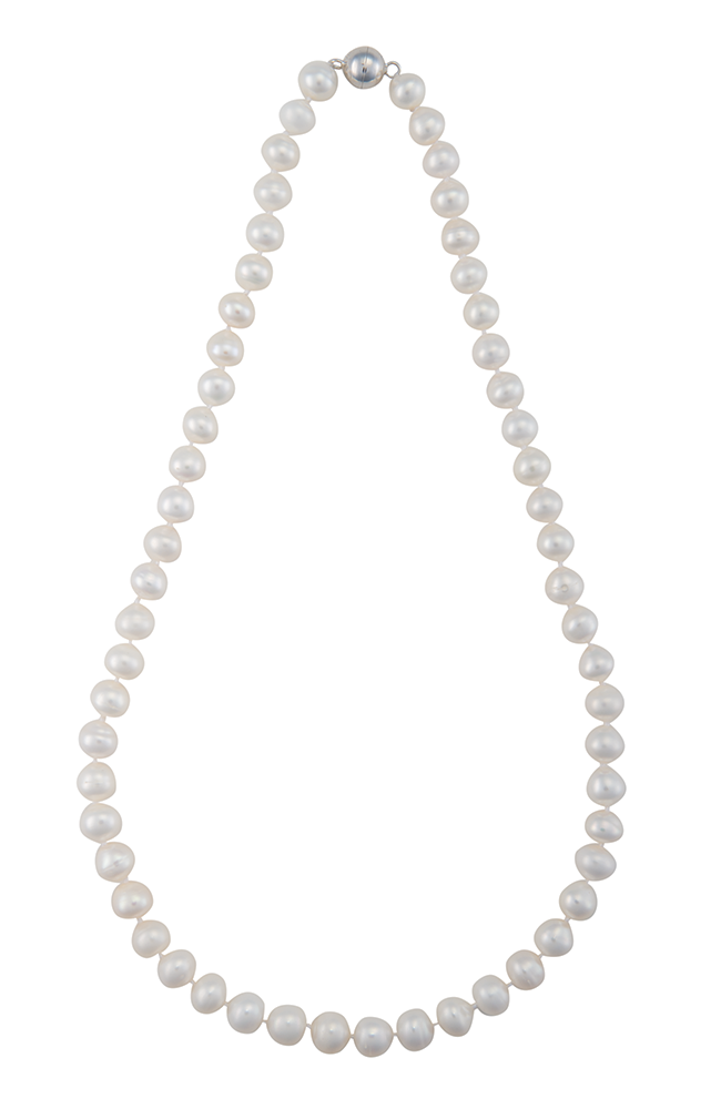 A+ Freshwater Pearl Strand Necklace | 18" Hand-Knotted | KlassyKlothes